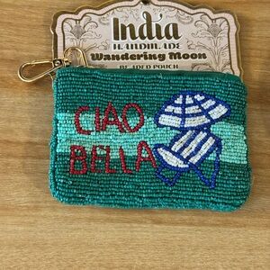 Marshalls Green and Blue Beaded Pouch